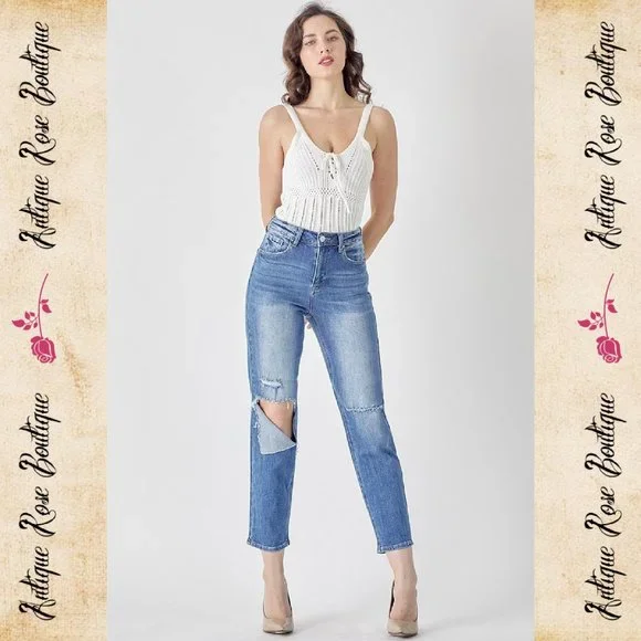 🌹 Risen Relaxed Fit High Waist Jeans - Picture 6 of 9